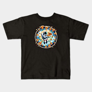 Astronaut in Space with Pizza, Love Eating Kids T-Shirt